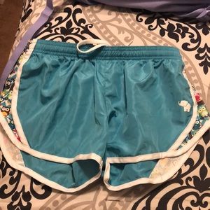 blue shorts